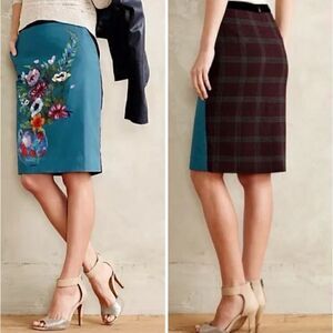 Anthropologie Emerald Gardens Skirt